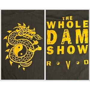 Vintage Y2K WWF Rob Van Dam The Whole Dam Show Dragon Black T-Shirt Wrestling XL